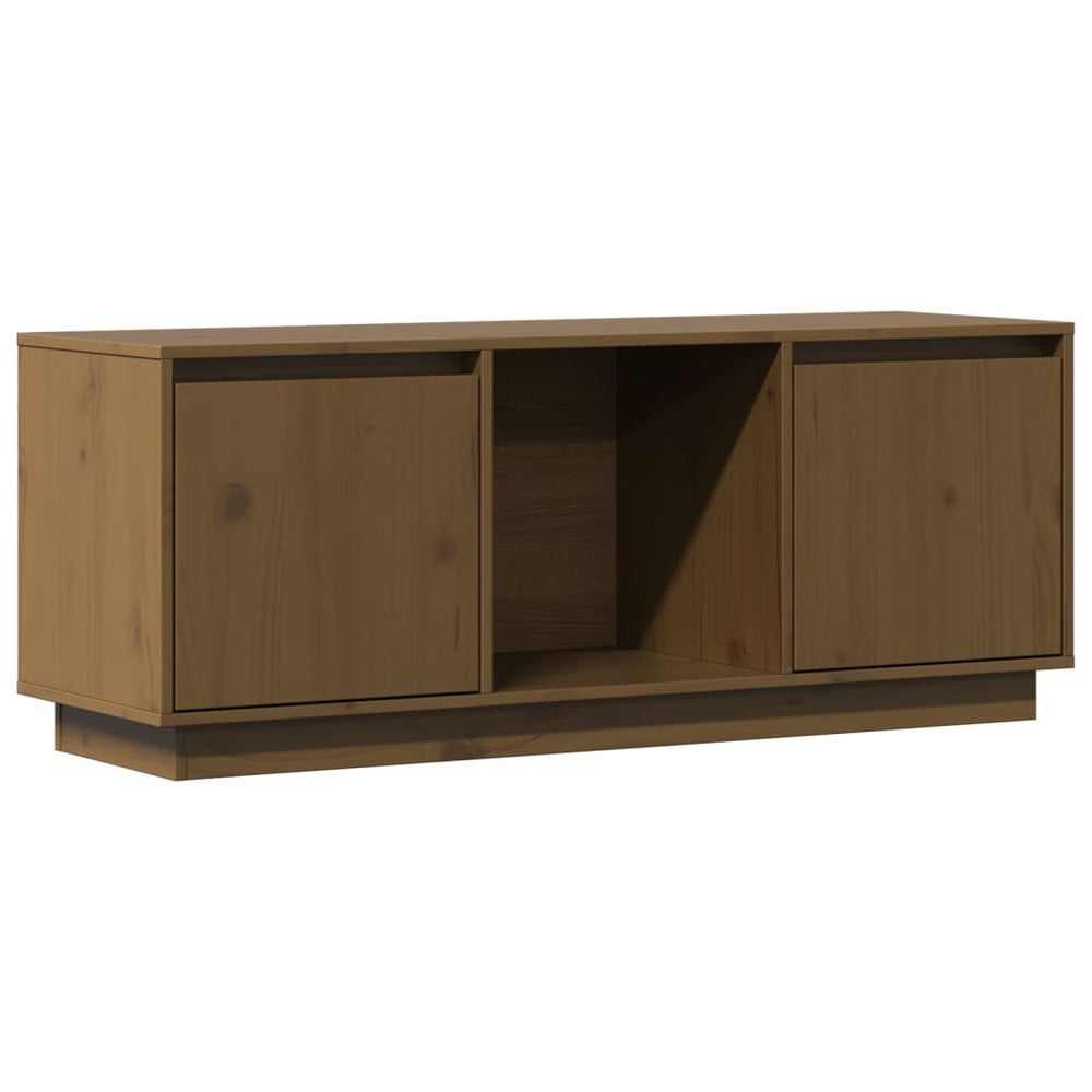 vidaXL TV Cabinet Honey Brown 110.5x35x44 cm Solid Pine Wood