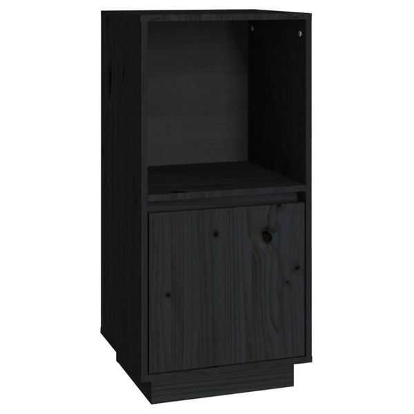 Schwarzes Kiefer Sideboard 38x80 cm