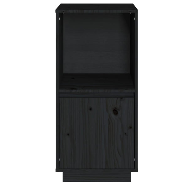 Schwarzes Kiefer Sideboard 38x80 cm
