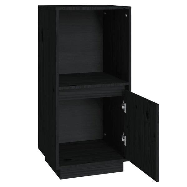 Schwarzes Kiefer Sideboard 38x80 cm