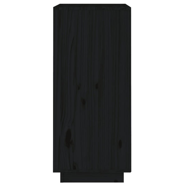 Schwarzes Kiefer Sideboard 38x80 cm