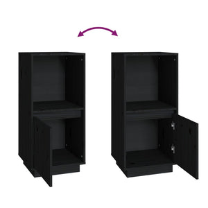 Schwarzes Kiefer Sideboard 38x80 cm