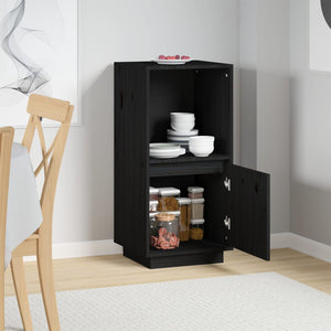 Schwarzes Kiefer Sideboard 38x80 cm