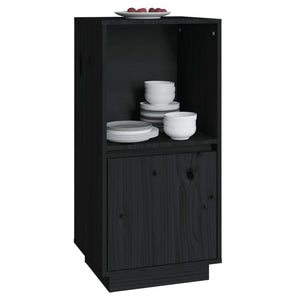 Schwarzes Kiefer Sideboard 38x80 cm