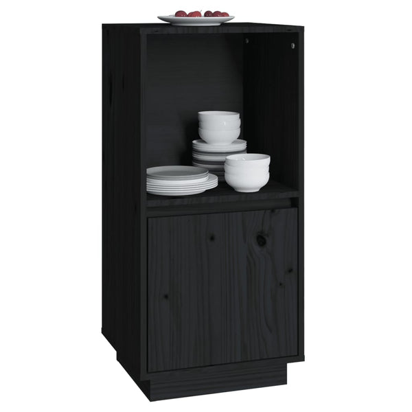 Schwarzes Kiefer Sideboard 38x80 cm