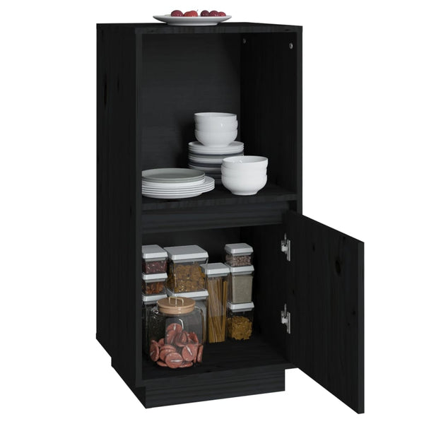 Schwarzes Kiefer Sideboard 38x80 cm