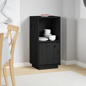 Schwarzes Kiefer Sideboard 38x80 cm