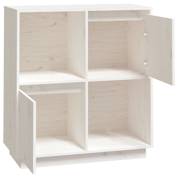 Weißes Sideboard 74x35x80cm Kiefer Massivholz