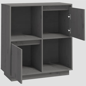Graues Kiefer Massivholz Sideboard 74x80cm