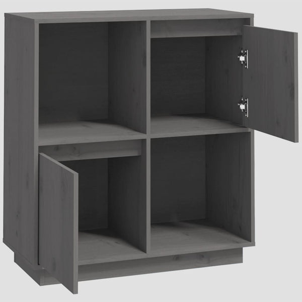 Graues Kiefer Massivholz Sideboard 74x80cm