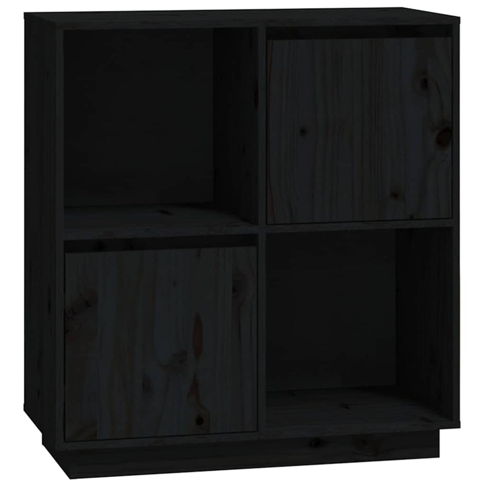 Schwarzes Sideboard 74x35x80cm Kiefer Massivholz