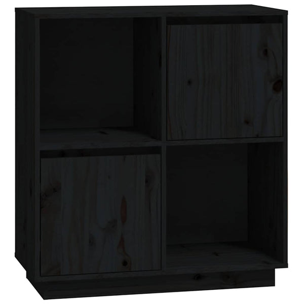 Schwarzes Sideboard 74x35x80cm Kiefer Massivholz