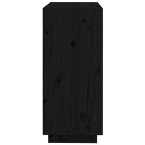 Schwarzes Sideboard 74x35x80cm Kiefer Massivholz