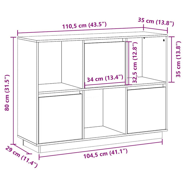 Sideboard Kiefer Massivholz 110,5 cm