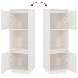 Highboard Weiß Kiefer Massivholz 38x117 cm