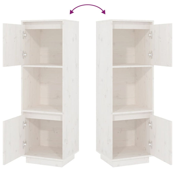Highboard Weiß Kiefer Massivholz 38x117 cm