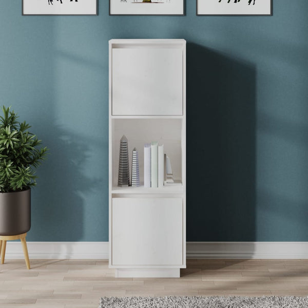 Highboard Weiß Kiefer Massivholz 38x117 cm