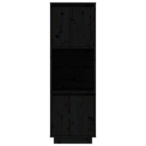 Schwarzes Highboard Kiefer Massivholz 38x35x117 cm