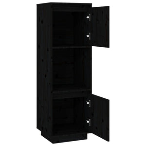 Schwarzes Highboard Kiefer Massivholz 38x35x117 cm