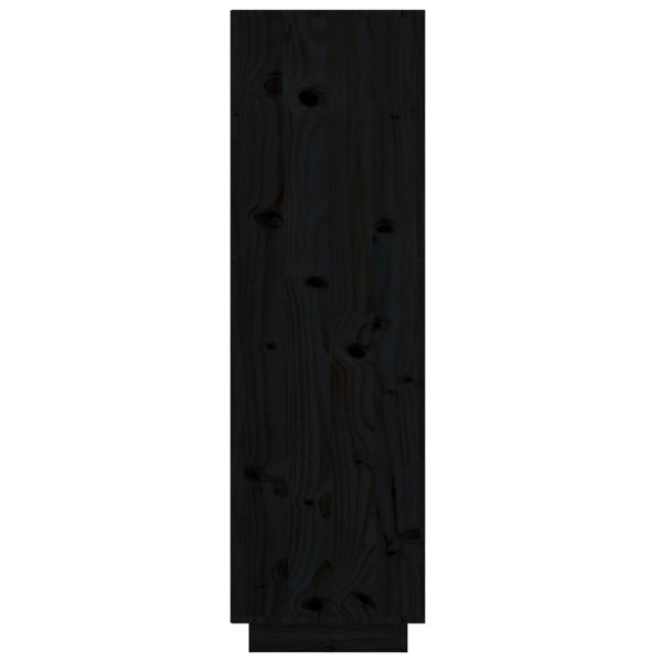 Schwarzes Highboard Kiefer Massivholz 38x35x117 cm