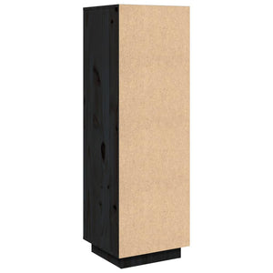 Schwarzes Highboard Kiefer Massivholz 38x35x117 cm