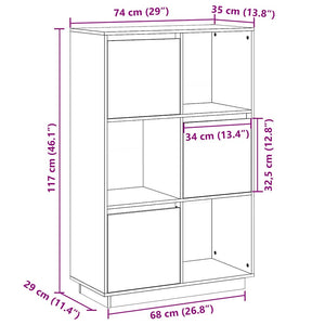 Highboard Kiefer Massivholz 74x35x117 cm