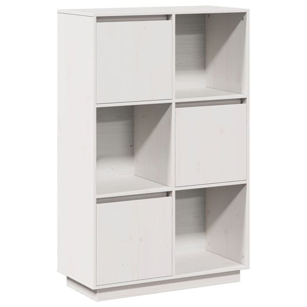 Highboard Weiß 74x35x117cm Kiefer Massivholz