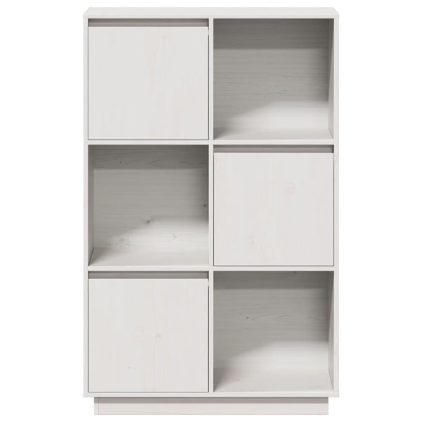 Highboard Weiß 74x35x117cm Kiefer Massivholz