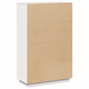Highboard Weiß 74x35x117cm Kiefer Massivholz