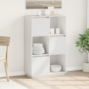 Highboard Weiß 74x35x117cm Kiefer Massivholz