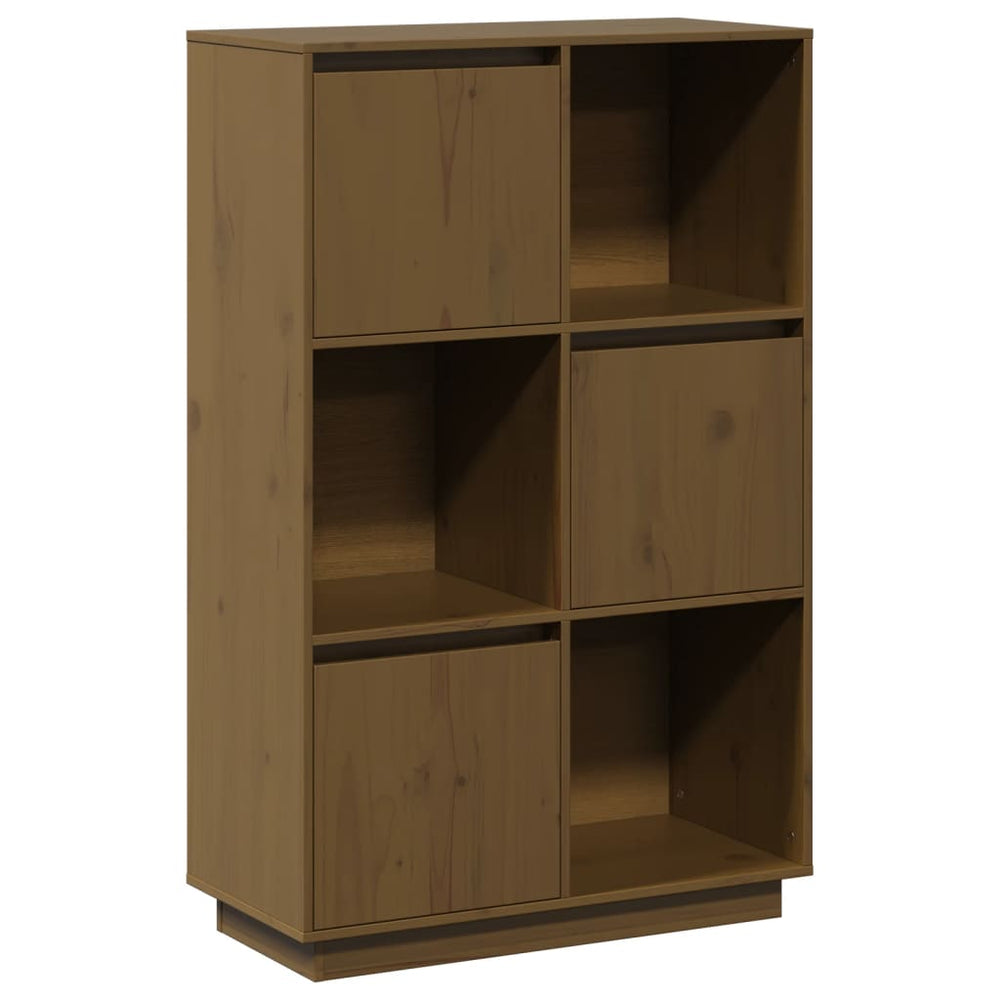 Highboard Kiefer Massivholz Honigbraun 74x35x117 cm