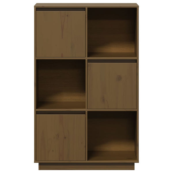 Highboard Kiefer Massivholz Honigbraun 74x35x117 cm