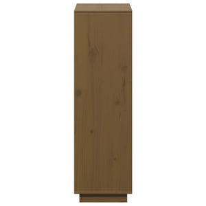 Highboard Kiefer Massivholz Honigbraun 74x35x117 cm