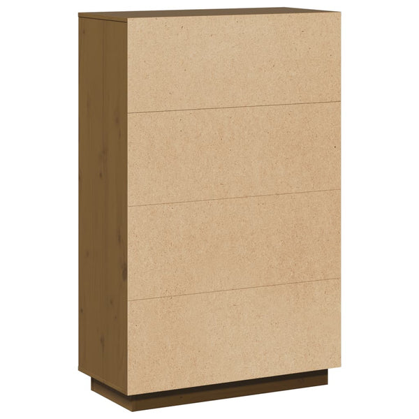 Highboard Kiefer Massivholz Honigbraun 74x35x117 cm