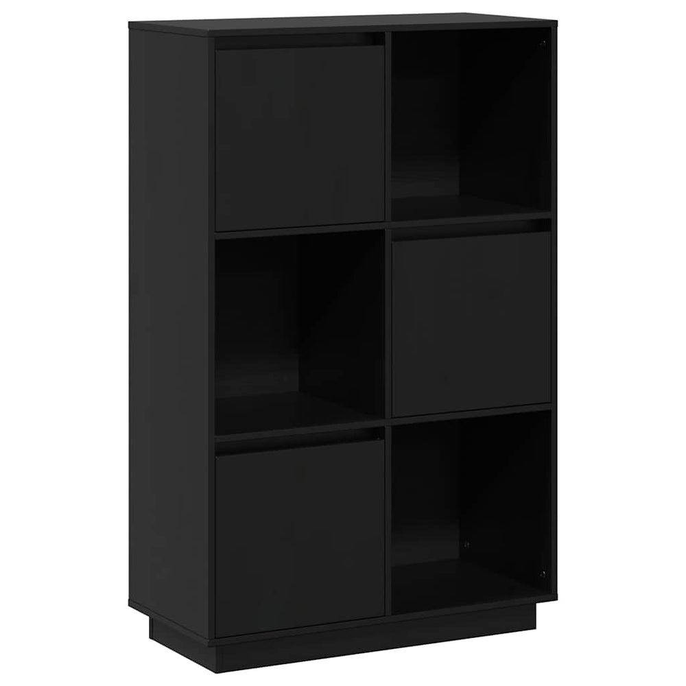 Schwarzes Highboard Kiefer Massivholz 74x117 cm