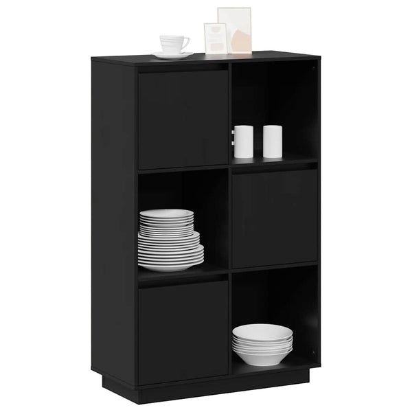 Schwarzes Highboard Kiefer Massivholz 74x117 cm