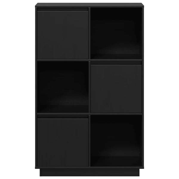 Schwarzes Highboard Kiefer Massivholz 74x117 cm