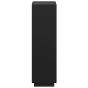 Schwarzes Highboard Kiefer Massivholz 74x117 cm
