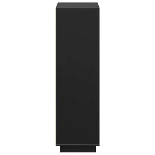 Schwarzes Highboard Kiefer Massivholz 74x117 cm