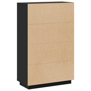Schwarzes Highboard Kiefer Massivholz 74x117 cm
