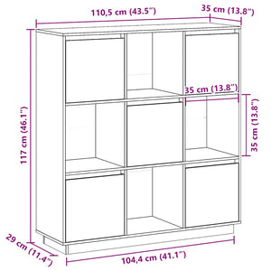 Massivholz Highboard Kiefer 110,5 cm