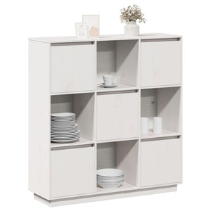 Highboard Weiß Kiefer Massivholz 110,5 cm