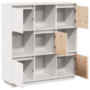 Highboard Weiß Kiefer Massivholz 110,5 cm