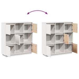 Highboard Weiß Kiefer Massivholz 110,5 cm