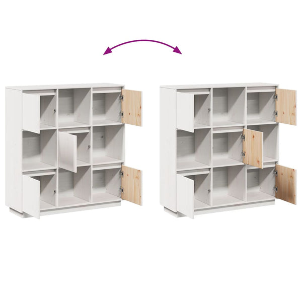 Highboard Weiß Kiefer Massivholz 110,5 cm