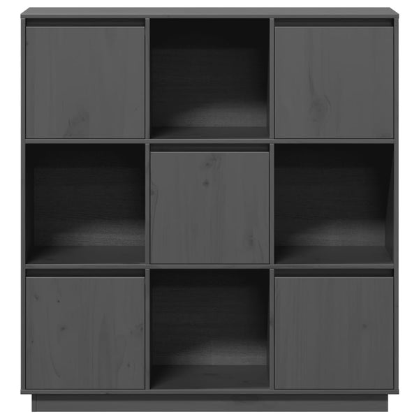 Graues Highboard 110,5 cm Kiefer Massivholz