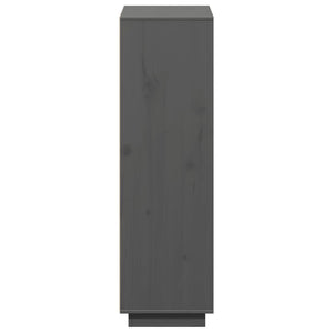 Graues Highboard 110,5 cm Kiefer Massivholz