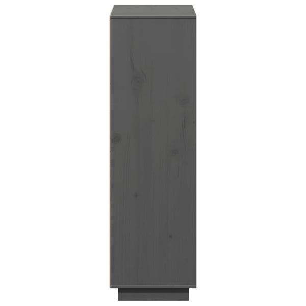 Graues Highboard 110,5 cm Kiefer Massivholz