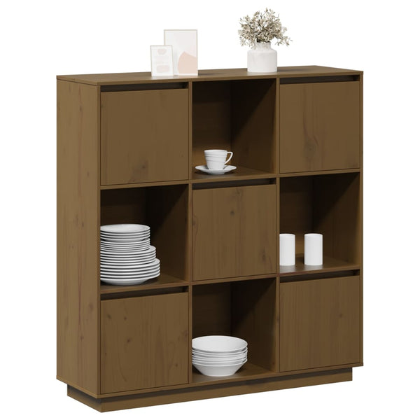Highboard Honigbraun Kiefer Massivholz 110,5 cm
