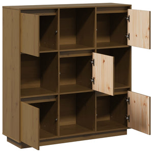 Highboard Honigbraun Kiefer Massivholz 110,5 cm